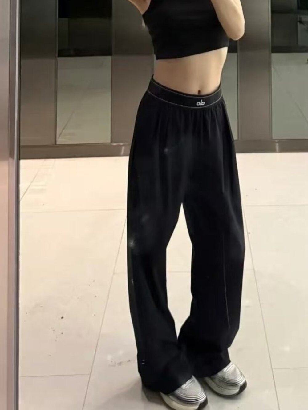 🔥Straight Leg Pants Alo Yoga Suit Up Trouser Black ⚫30-inch Inner Seam Length